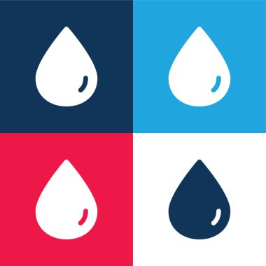 Kan Düşürme Mavi ve kırmızı En düşük simge seti