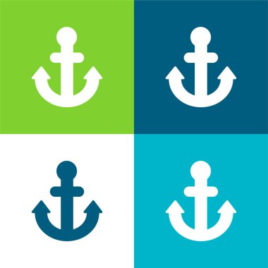 Anchor Düz 4 renk en küçük simge kümesi