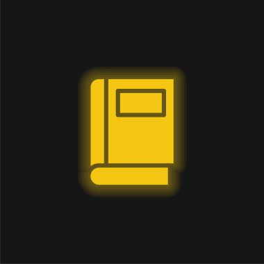 Kitap sarı parlak neon simgesi
