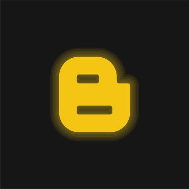 Blogger sarı parlayan neon simgesi
