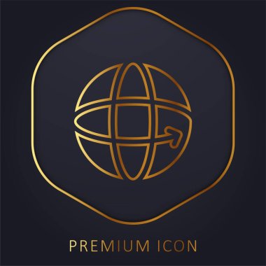 360 altın çizgi premium logo veya simge