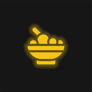 Kase sarı parlak neon simgesi