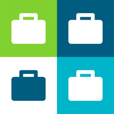 Siyah Bavul Düz 4 renk en küçük simge seti