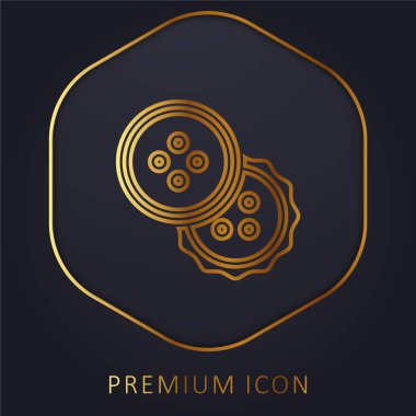 Botton altın çizgisi prim logosu veya simgesi