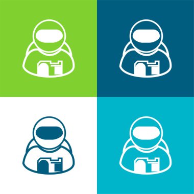 Astronot Düz Düz Renk en az simge kümesi