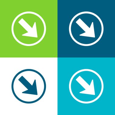 Düz bir dairede sağa işaret eden ok En az dört renk simgesi seti