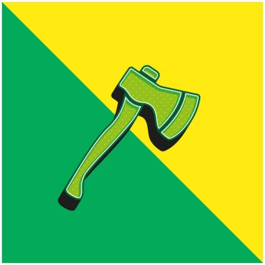 Axe Green ve sarı modern 3d vektör simgesi logosu