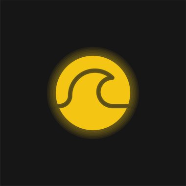 Plaj sarısı parlak neon simgesi