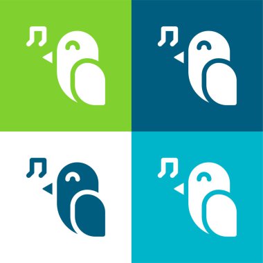 Kuş Düz 4 renk en küçük simge kümesi