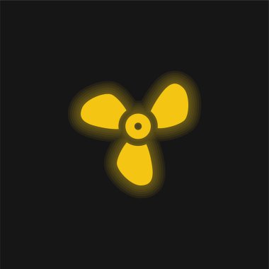 Big Propeller yellow glowing neon icon clipart