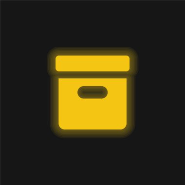 Kutu sarısı parlak neon simgesi