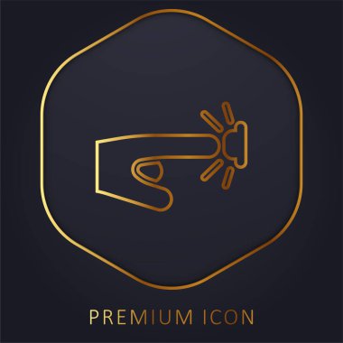 Alarm Button golden line premium logo or icon clipart