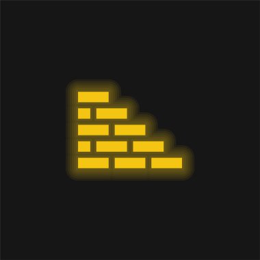 Brickwall sarı parlak neon simgesi