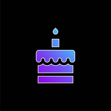 Doğum günü pastası mavi gradyan vektör simgesi