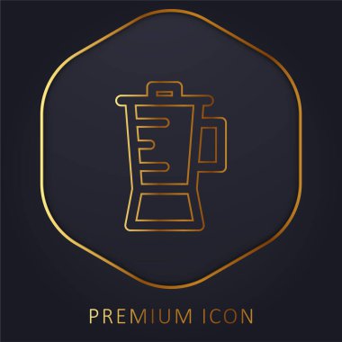 Blender altın çizgi premium logosu veya simgesi
