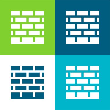 Tuğla Duvarı Düz 4 renk en küçük simge kümesi