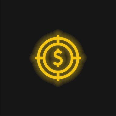 Parlak sarı neon simgesini hedefle