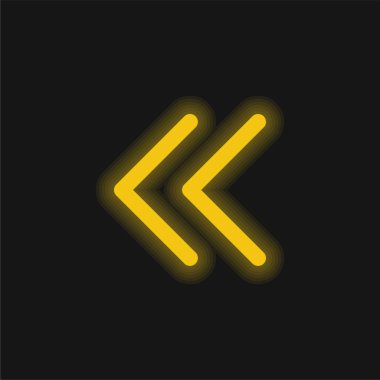 Ters sarı, parlayan neon simgesi