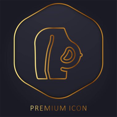 Breast golden line premium logo or icon clipart