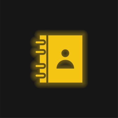 Gündem sarı parlak neon simgesi