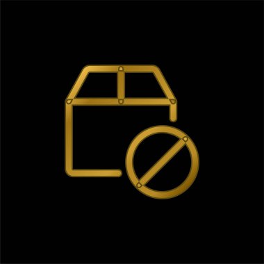 Engellenmiş altın kaplama metalik simge veya logo vektörü