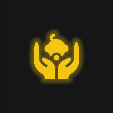 Bebek sarı parlak neon simgesi