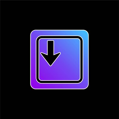 Klavye mavi eğimli vektör simgesinde Oku Aşağı Gönder