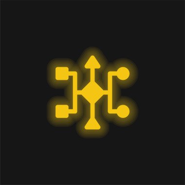 Algoritma sarı parlak neon simgesi