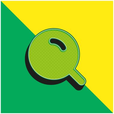 Parlak Yeşil ve sarı 3D vektör logosuyla Büyük Büyüteç