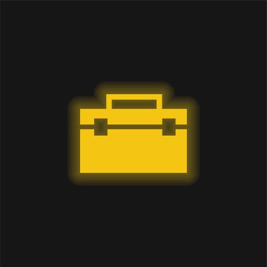 Siyah Portföy sarı parlak neon simgesi