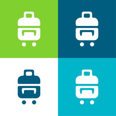 Poşet Gezgini Düz 4 renk en küçük simge seti