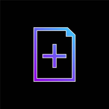 Bir Belge Arayüzü Sembol mavi gradyan vektör simgesi ekle