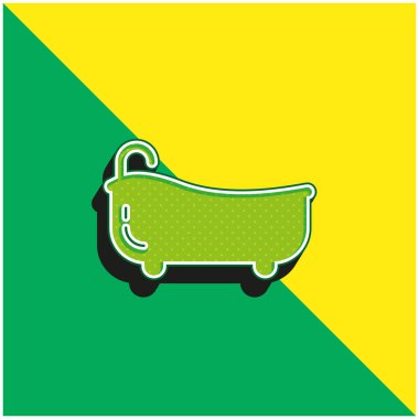 Küvet Yeşil ve sarı modern 3D vektör simgesi logosu