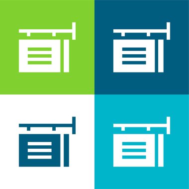 Reklam Düz 4 renk minimal simgesi seti