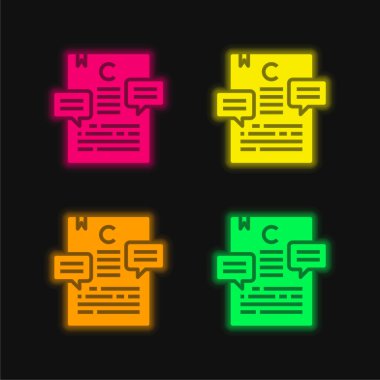 Madde 4: Parlak neon vektör simgesi