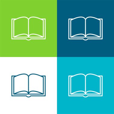 Üst Görünüm Düz Düz 4 renk simgesi setinden açılan kitap ana hatları