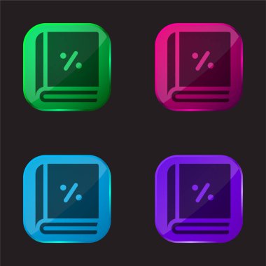 Hesap dört renkli cam düğme simgesi