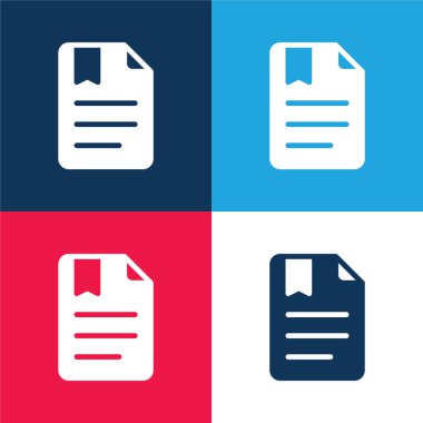 Yer imi mavi ve kırmızı dört renk en az simge kümesi