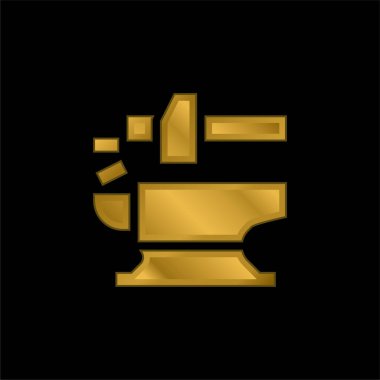 Örs altın kaplama metalik simge veya logo vektörü