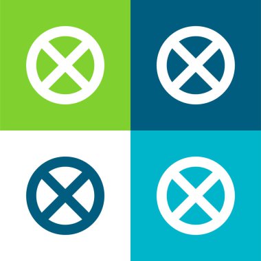 Yasak Düz 4 renk simgesi seti