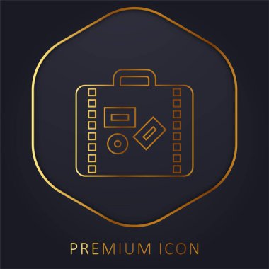 Evrak çantası altın çizgi prim logosu veya simgesi