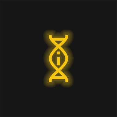 Adn yellow glowing neon icon clipart