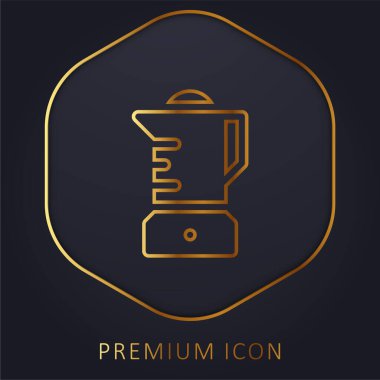 Blender altın çizgi premium logosu veya simgesi