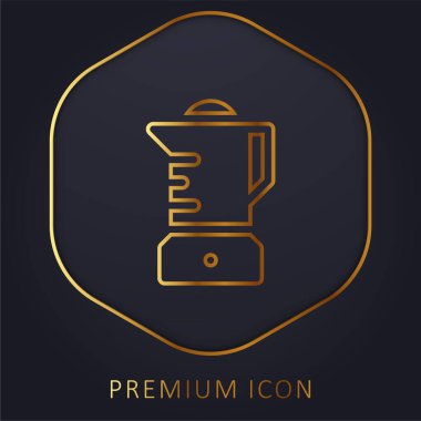 Blender altın çizgi premium logosu veya simgesi