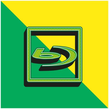 Blu Ray Sign Green and yellow modern 3d vector icon logo clipart