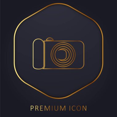 Siyah Dijital Kamera Altın Hat prim logosu veya simgesi