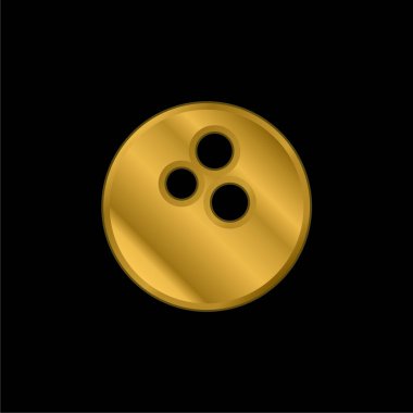 Bowling topu altın kaplama metalik simge veya logo vektörü