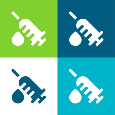 Analiz Düz 4 renk simgesi kümesi