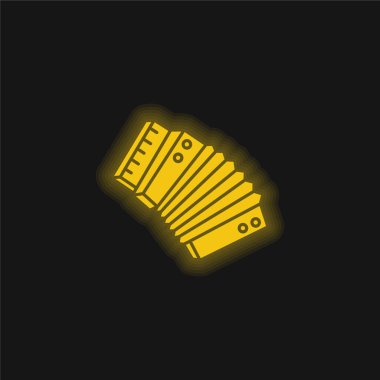 Akordeon sarısı parlak neon simgesi