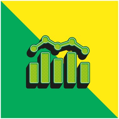 Bar Chart And Polyline Green and yellow modern 3d vector icon logo clipart
